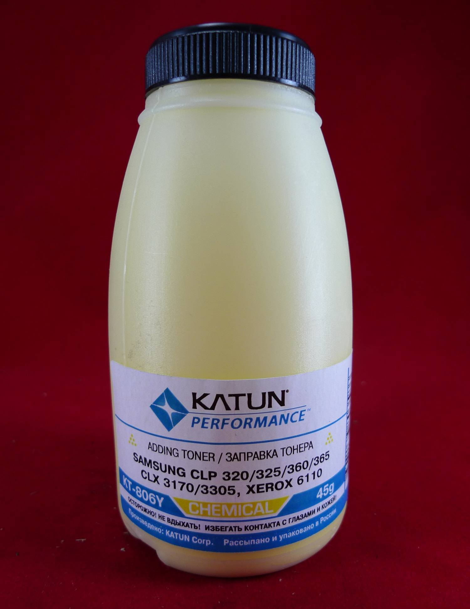 Тонер Katun KT-806Y, желтый, для Samsung CLP/CLX и Xerox 6110, 45 г