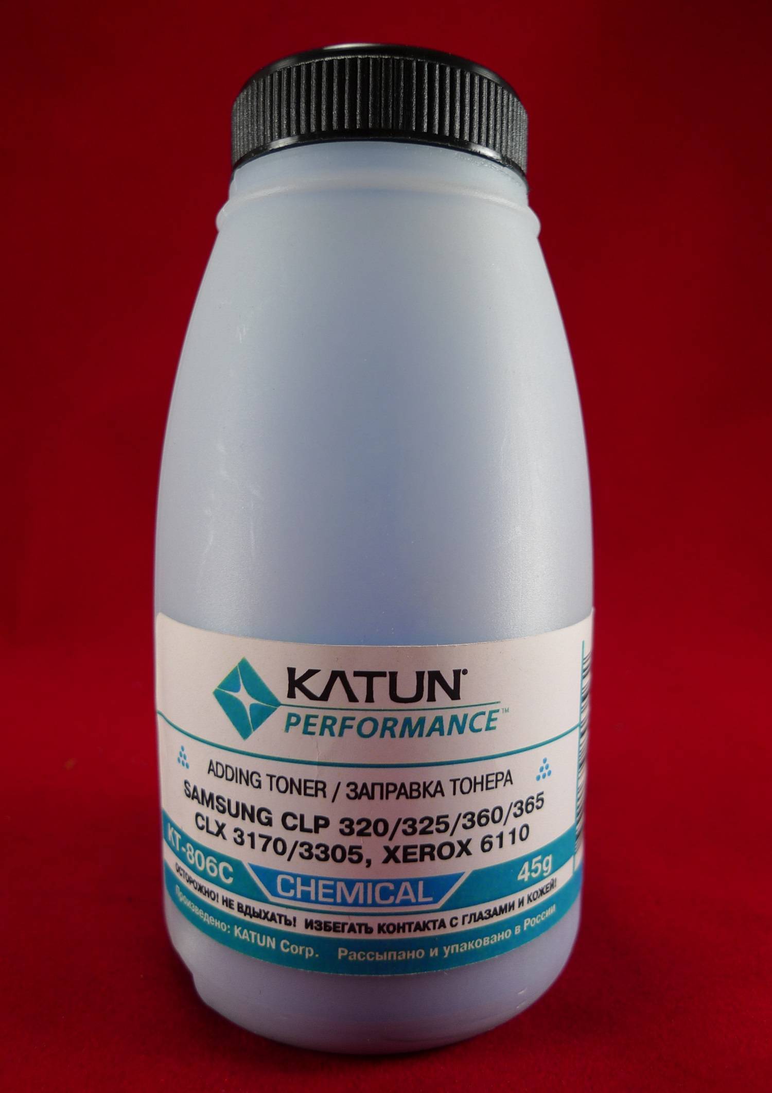 Тонер Katun KT-806C, Cyan, 45 г, для Samsung CLP/CLX и Xerox 6110