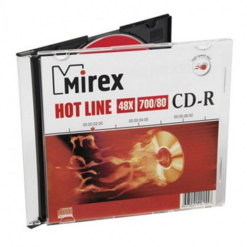 Диск CD-R Mirex 201557, 700 MB, 48x, Slim Case