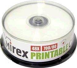 Диск CD-R Mirex 200932, 700 МБ, 48x, printable, 25 шт на шпинделе