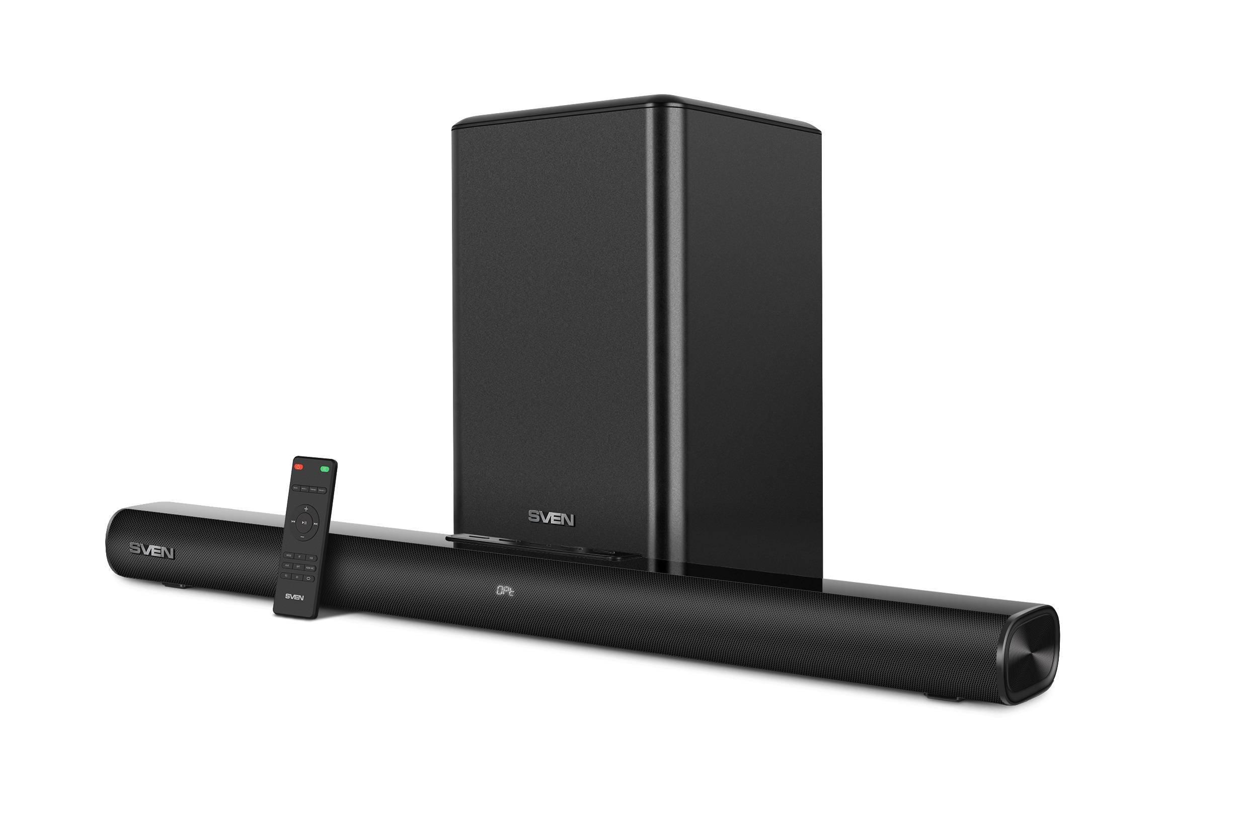 Саундбар SVEN SB-2200D, 300 Вт, Bluetooth, HDMI, оптический вход, сабвуфер