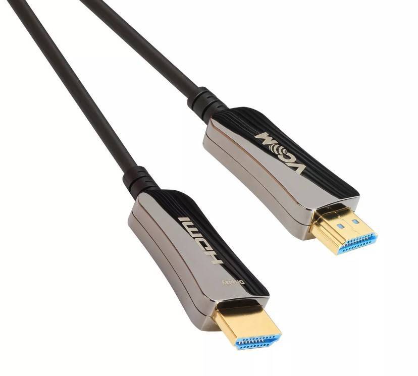 Кабель HDMI VCOM D3742A-10M, активный оптический, 19M/M, ver. 2.0, 4K@60 Гц, 10 м