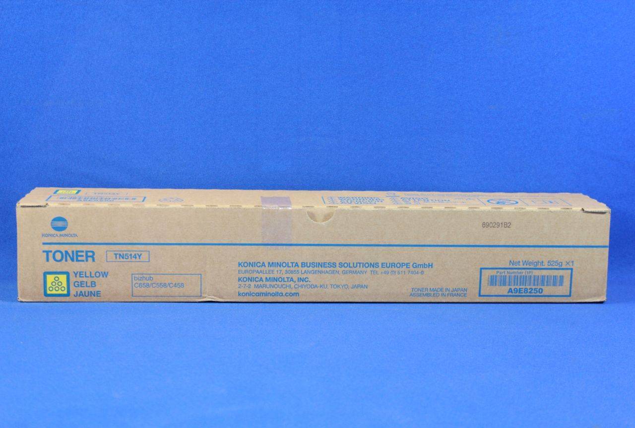 Тонер-картридж Konica Minolta TN-514Y A9E8250, желтый, для bizhub C458/558/658