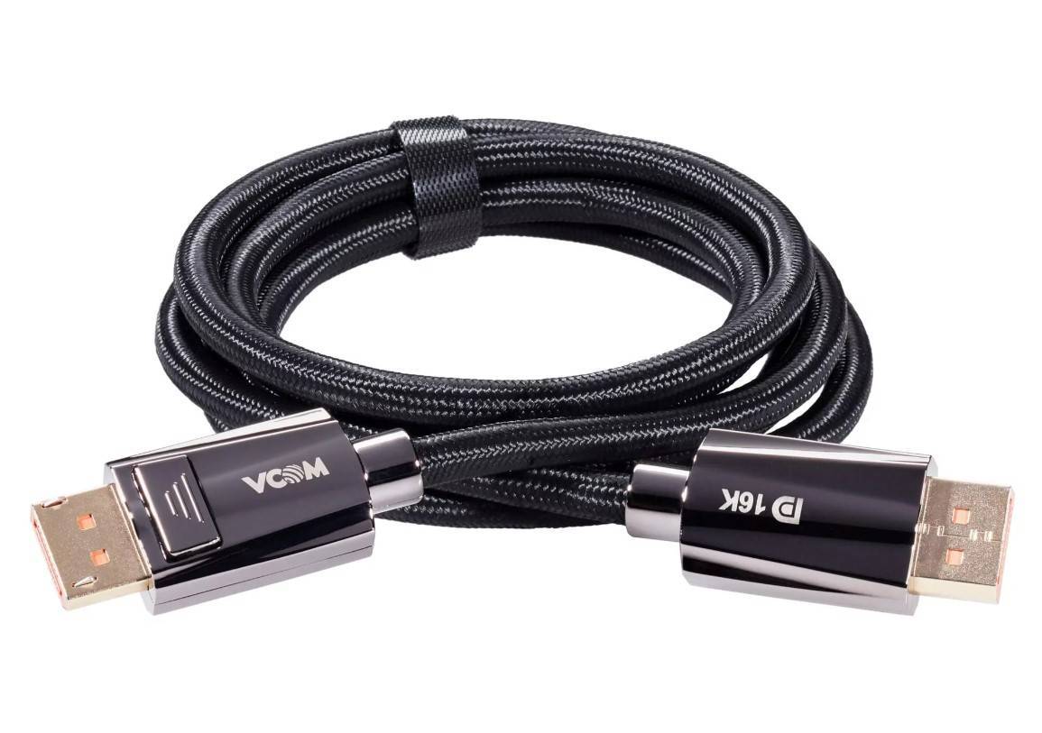 Кабель DisplayPort VCOM CG655-2.0, v2.1, 80 Гбит/с, 8K@60 Гц, 2 м, медь