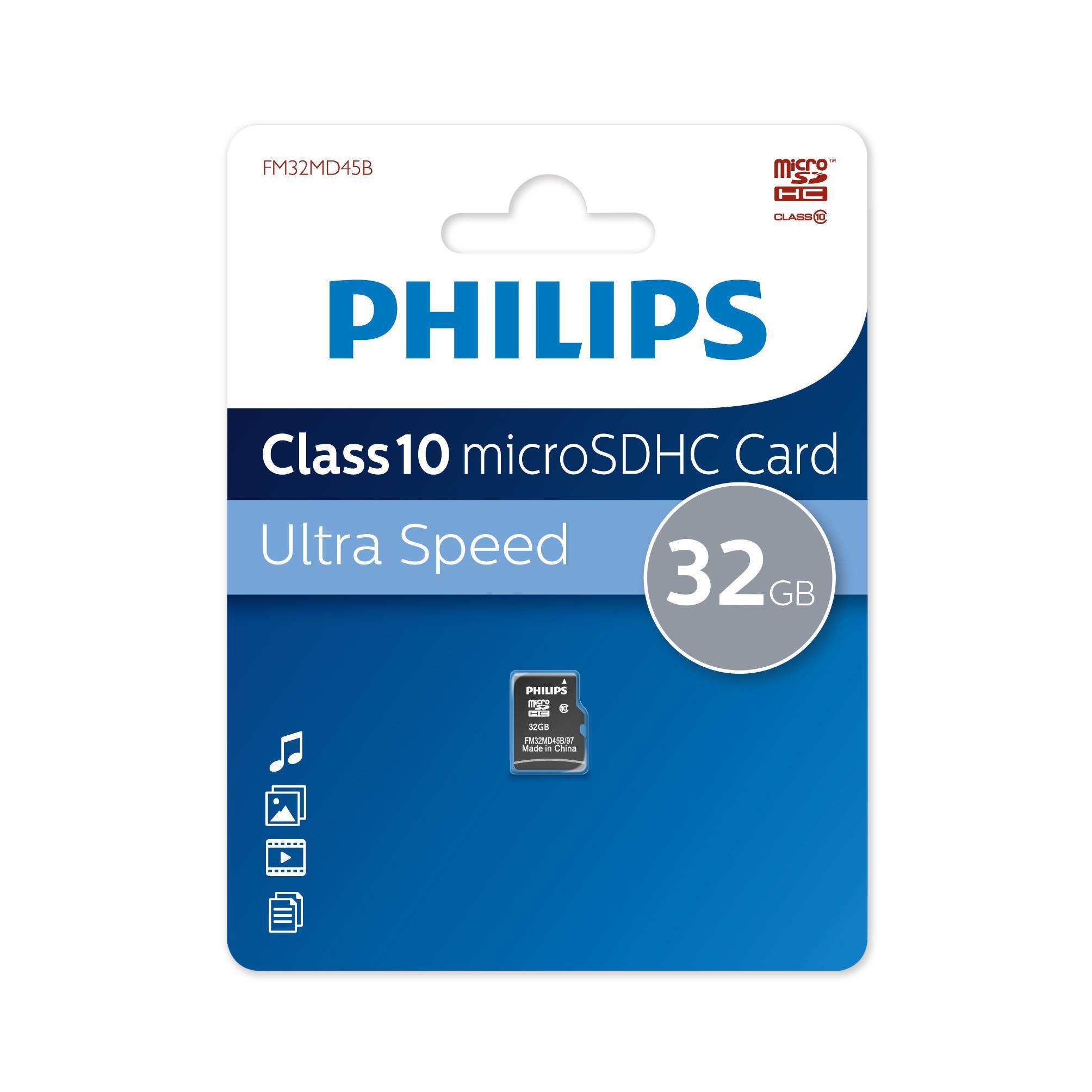 Карта памяти Philips FM32MD45B/97, microSDHC, 32 ГБ, Class 10