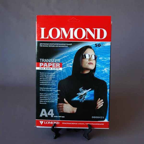 Бумага Lomond 0808425, A4, термотрансферная для темных тканей, 140 г/м², 50л