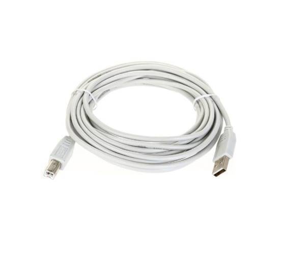 Кабель USB VCOM TC6900-5.0M_461877, USB 2.0 A–B, 5,0 м, белый