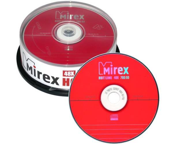 Диск CD-R Mirex 201595, 700MB, 48x, Cake Box (10)