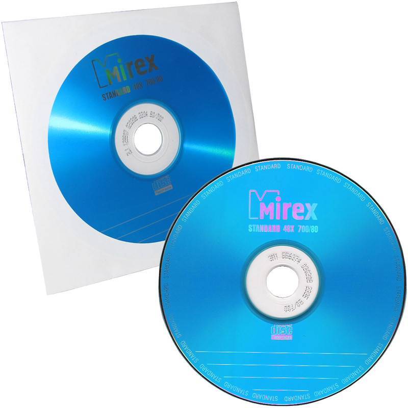 Диск CD-R Mirex 204930, 700 МБ, 48x, в бумажном конверте