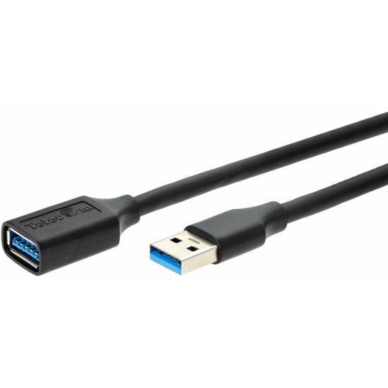 Кабель USB VCOM TUS708-3M_049200, USB 3.0, Am-Af, 3 м, чёрный