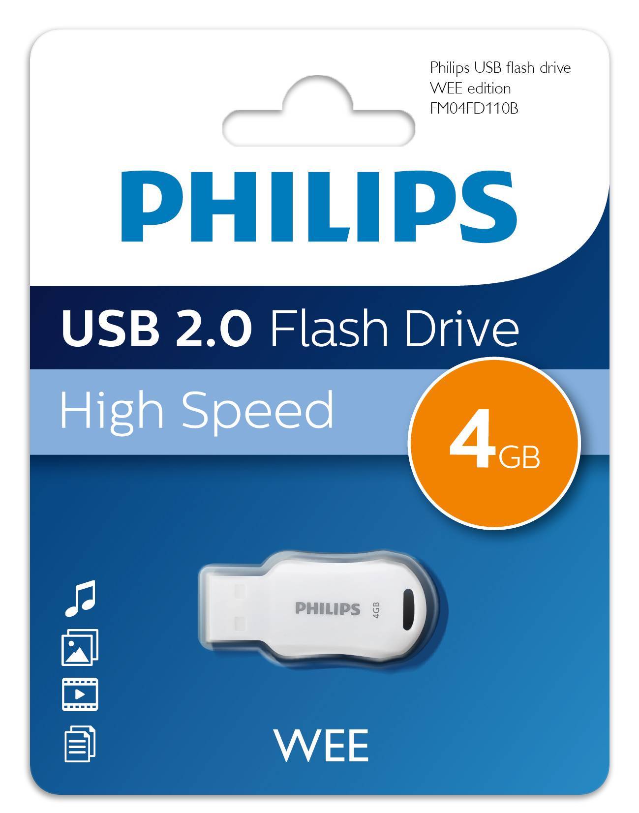 USB-флеш накопитель Philips WEE FM04FD110B/97, 4 ГБ, USB 2.0