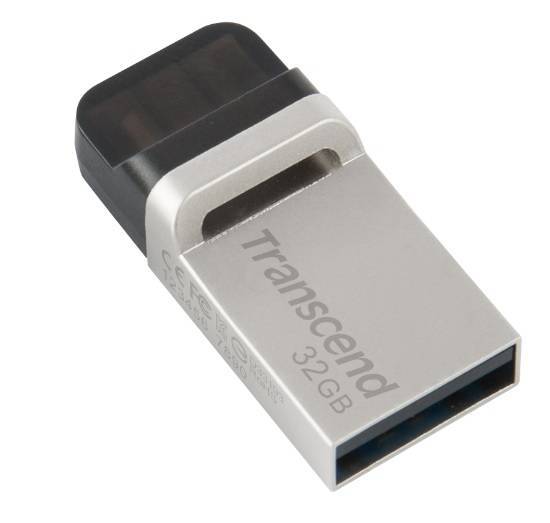 Флешка Transcend TS32GJF880S, 32ГБ, USB 3.0 OTG