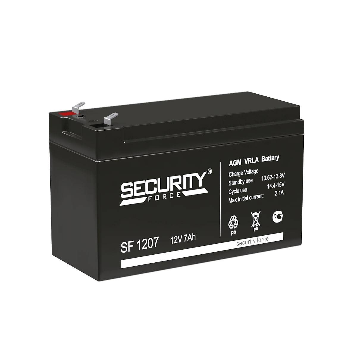 Аккумулятор Security Force SF 1207, 12В, 7Ач, AGM