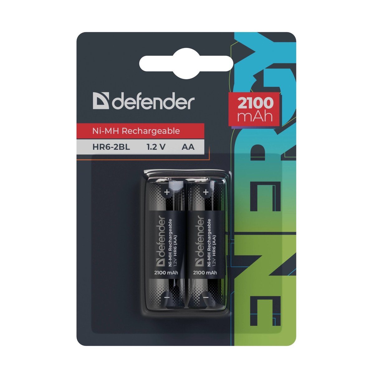 Аккумулятор DEFENDER HR6-2BL, AA, Ni-MH, 2100 мА·ч, 2 шт
