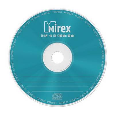 Диск CD-RW Mirex 1050253, 700 МБ, 12x