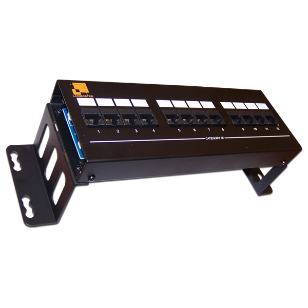 Патч-панель Lanmaster LAN-PPF12U5E/W, 19", 2HU, 12×RJ45, кат.5e
