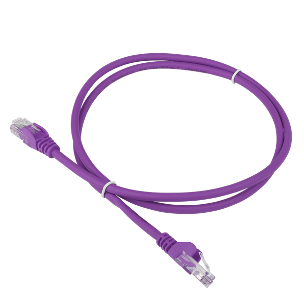 Патч-корд LANMASTER LAN-PC45/U6-0.5-VI, UTP кат.6, LSZH, 0.5 м, фиолетовый