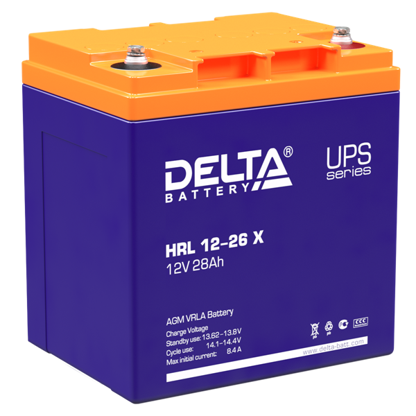 Аккумуляторная батарея DELTA Battery HRL 12-26 X, 12В, 26Ач, для ИБП