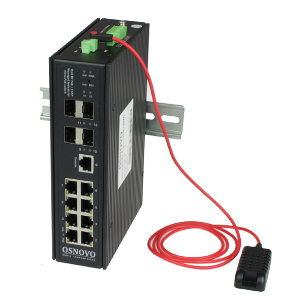 Коммутатор OSNOVO SW-80804/ILS(port 90W,720W), L2+, 8×PoE 90W, 4×SFP, 720W