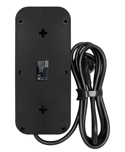 Сетевой фильтр POWERCOM SP-08 USB03AB 3,0 M, 8 розеток, 3×USB, 16 А, кабель 3 м