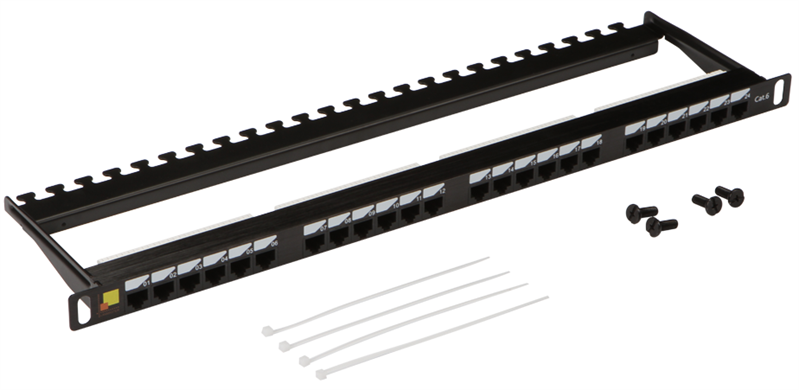 Патч-панель Lanmaster LAN-PPC24U6, 19", 24×RJ45, Cat.6, UTP, 0.5U