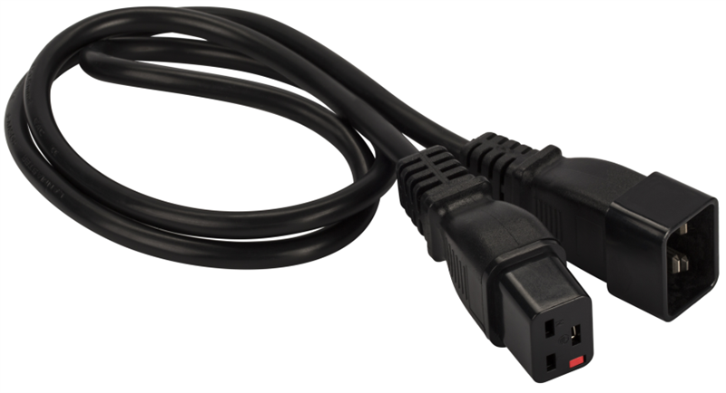 Кабель питания Lanmaster LAN-PP19L/20-5.0-BK, C19→C20, 5м, 16А, черный