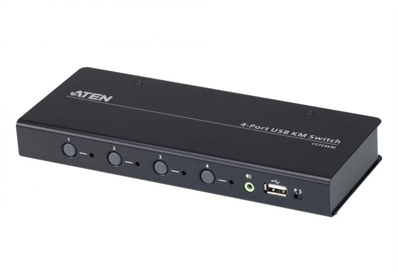 KVM-переключатель ATEN CS724KM-AT, 4 порта USB, Boundless KM Switch