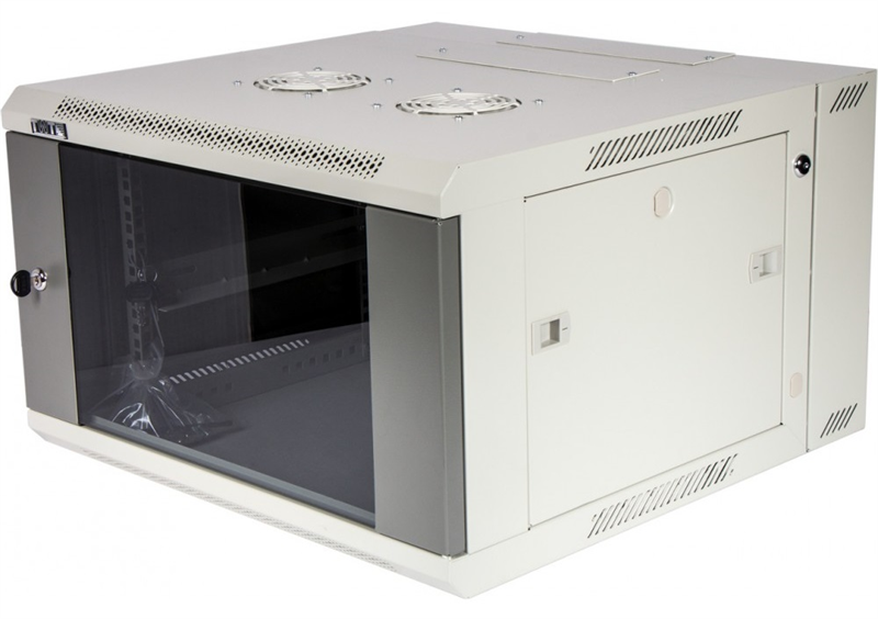 Шкаф LANMASTER TWT-CBW3G-22U-6X6-GY, настенный, 3-секционный, 22U, стеклянная дверь
