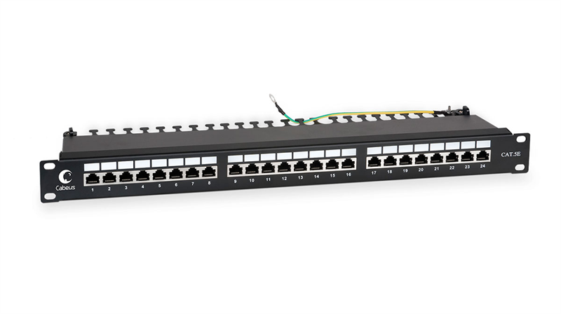 Патч-панель Cabeus PL-24-Cat.5e-SH-Dual, 24 порта, кат. 5e, экранированная, 1U