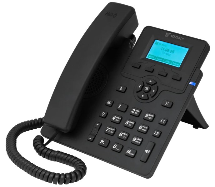 IP-телефон ФЛАТ-ПРО Flat-Phone C10, 4 SIP-аккаунта, 2×10/100BASE-T RJ-45, PoE