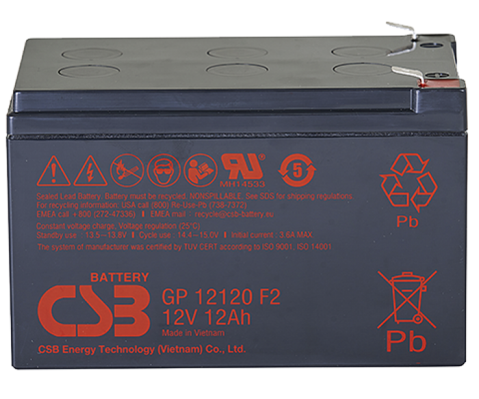 АКБ CSB GP12120 F2 CSB, 12В, 12Ач, для ИБП