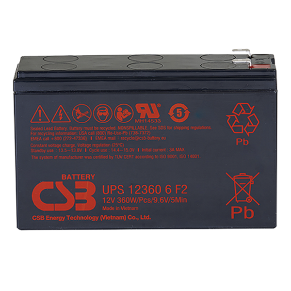 Аккумулятор CSB UPS123606 F2 CSB, 12В, 7.5Ач