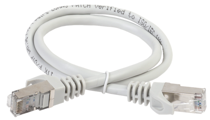 Патч-корд IEK PC01-C5EF-2M, кат.5E FTP, 2 м, серый