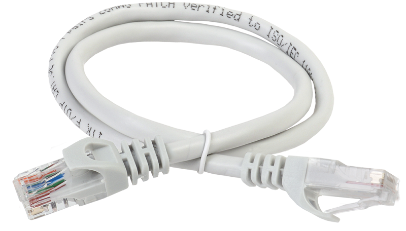 Патч-корд IEK PC01-C5EU-10M, UTP, кат.5Е, 10 м, серый