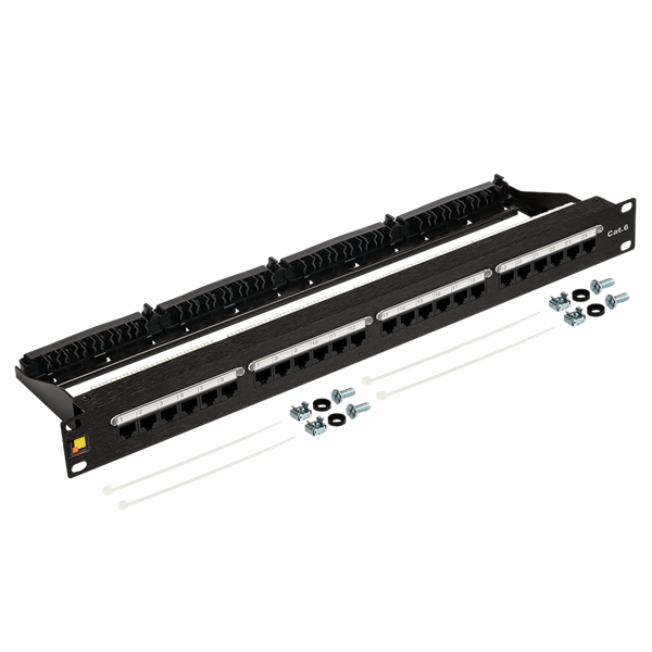 Патч-панель LANMASTER LAN-PPN24U6, 19", 24 порта RJ45, кат.6 UTP, 1U
