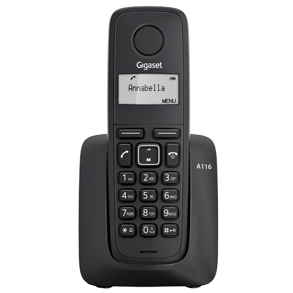 Радиотелефон Gigaset A116 RUS, DECT, АОН, 1 трубка, чёрный