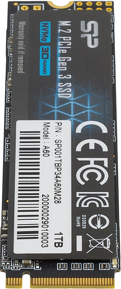 SSD Silicon Power SP001TBP34A60M28, 1TB, M.2 2280, PCI-E Gen4 x4, NVMe