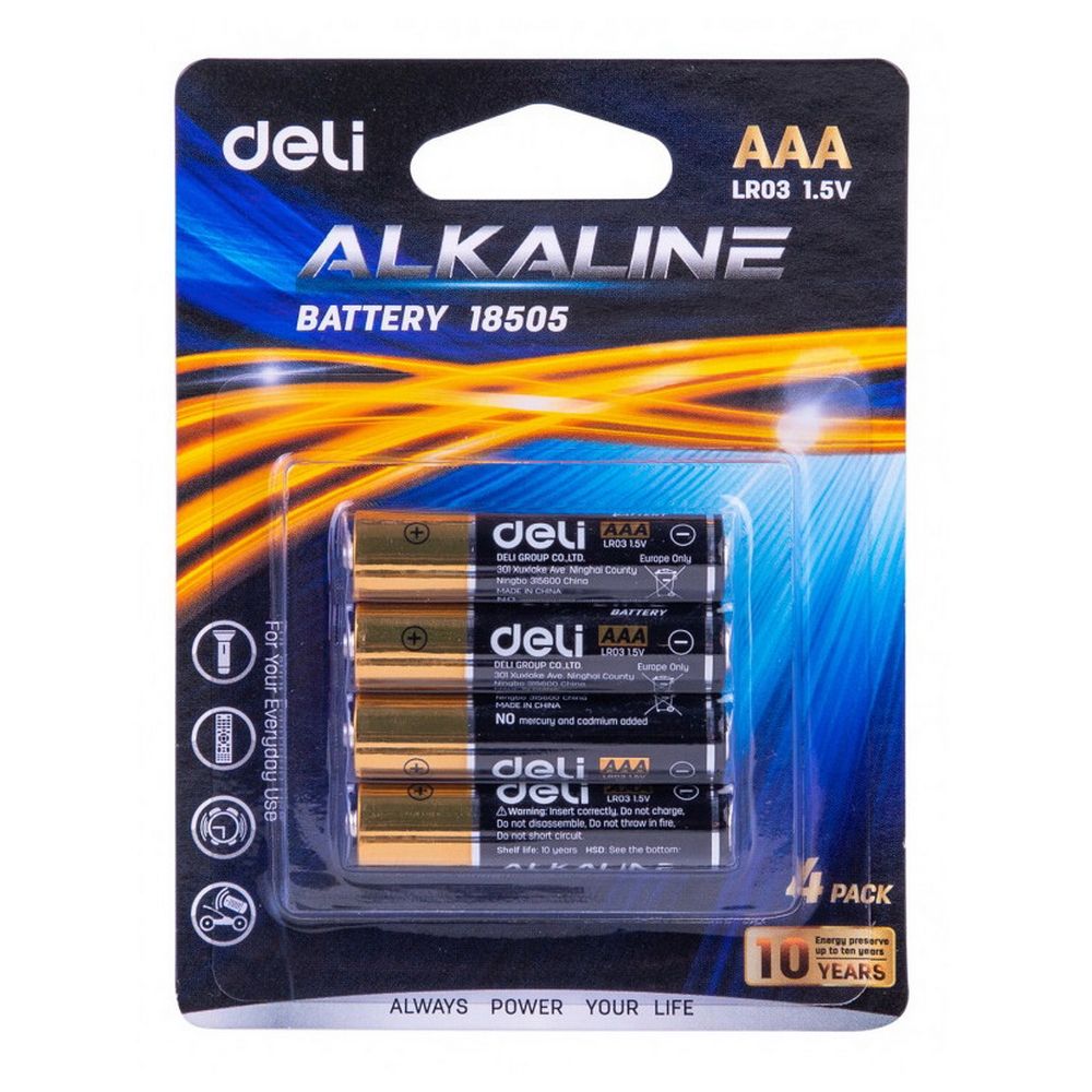 Батарейки Deli E18505 AAA, 4шт