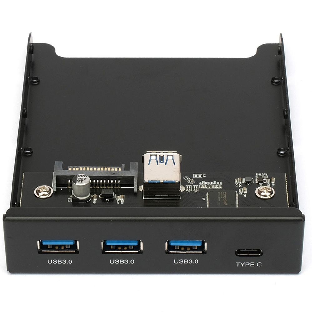 Адаптер Gembird FP3.5-USB3-3A1C, USB 3.0, 3xUSB-A + 1xType-C, 3.5"