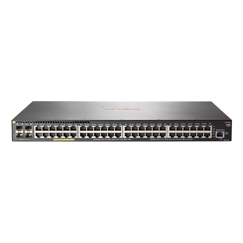 Коммутатор HPE Aruba 2930F JL256A, L3 Lite, 48×1GbE PoE+ 370W, 4×SFP+