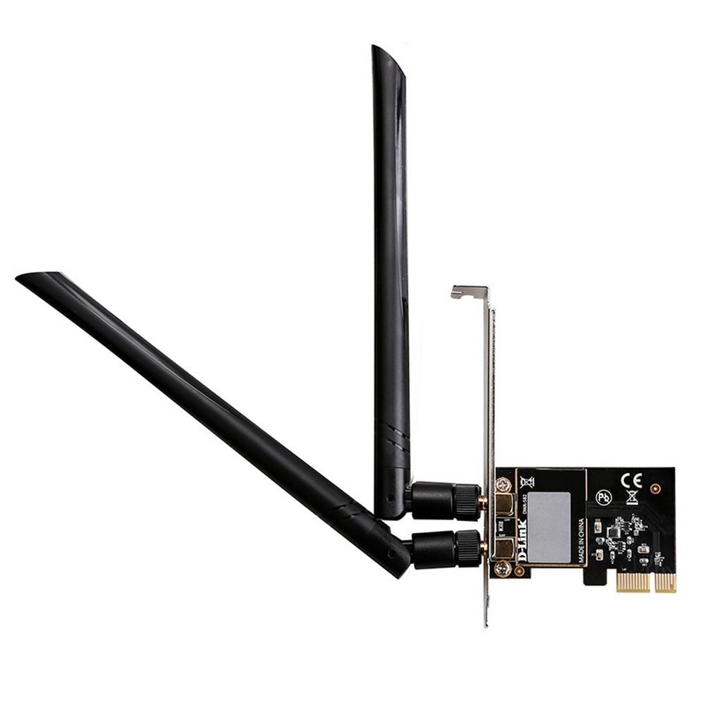 Сетевой адаптер D-Link DWA-582, Wi-Fi AC1200, PCI Express, 2×2 dBi, 867 Мбит/с