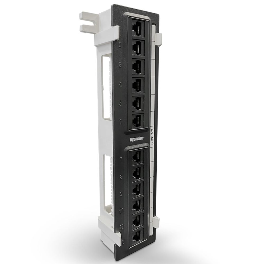 Патч-панель Hyperline PPW-12-8P8C-C5E, настенная, 12 портов RJ-45, кат. 5e