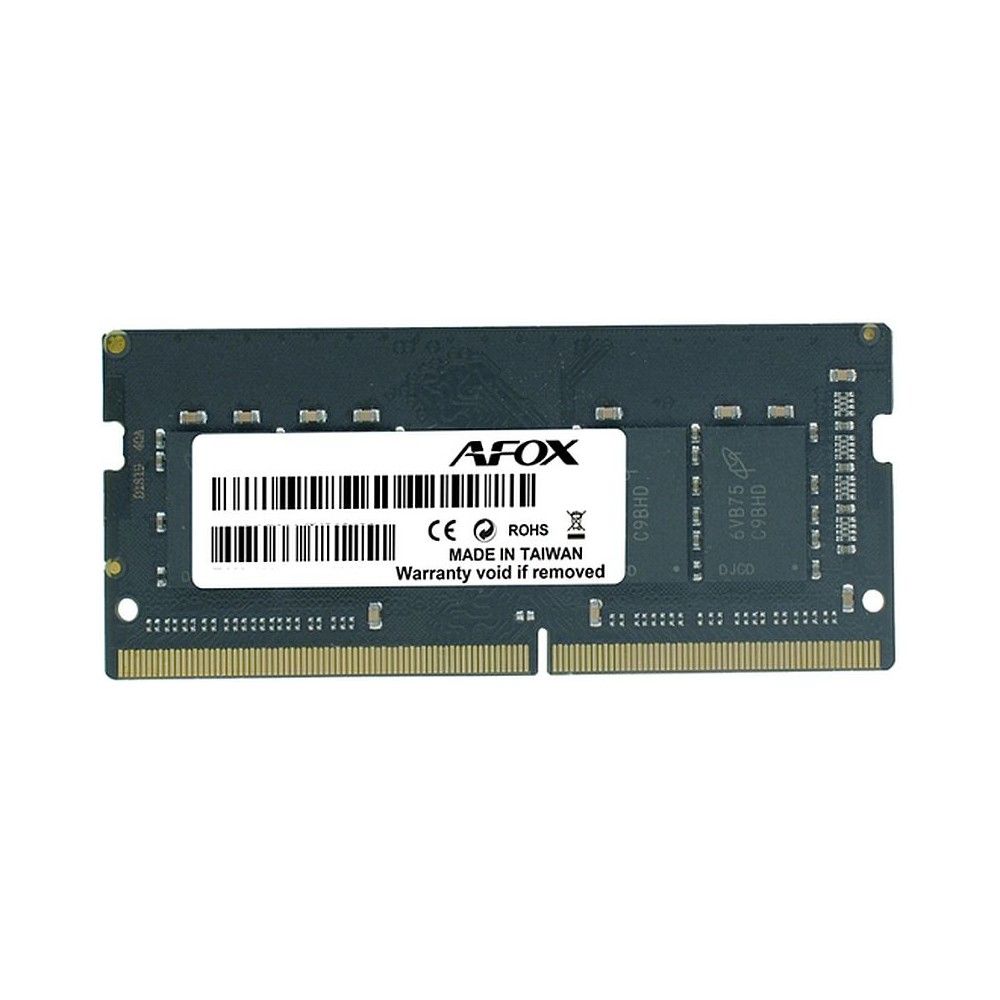 Модуль памяти Afox 8GB DDR4 2666Mhz SO-DIMM Single Channel Package (1x8GB), PC4-21300, 260- Pin, Non-ECC, Un-Buffered, CL 19-19-19-43, 1.2V