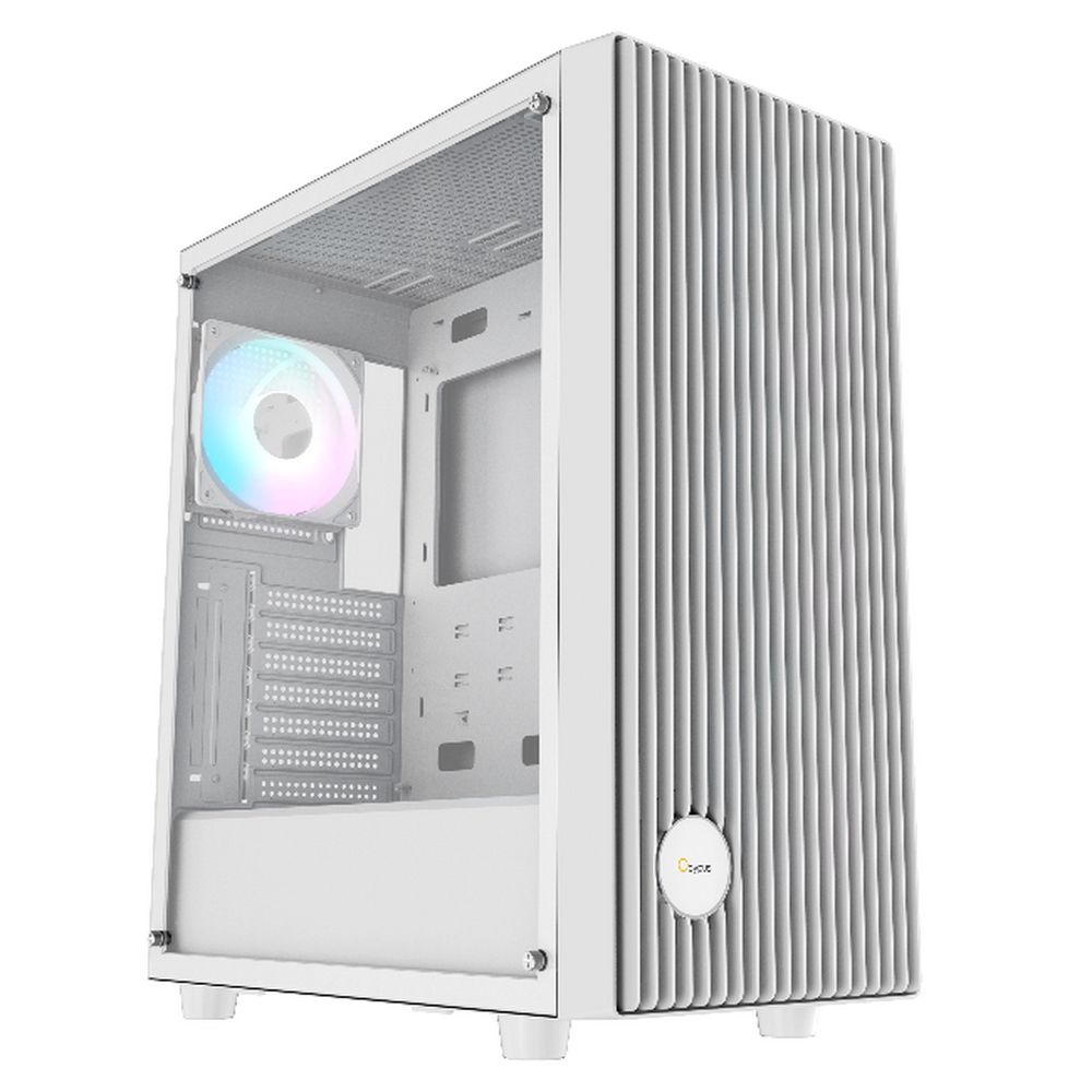 Корпус ПК Ocypus Gamma-C70-WHG400XX-GL, Midi-Tower, TG, 4×120мм ARGB, белый
