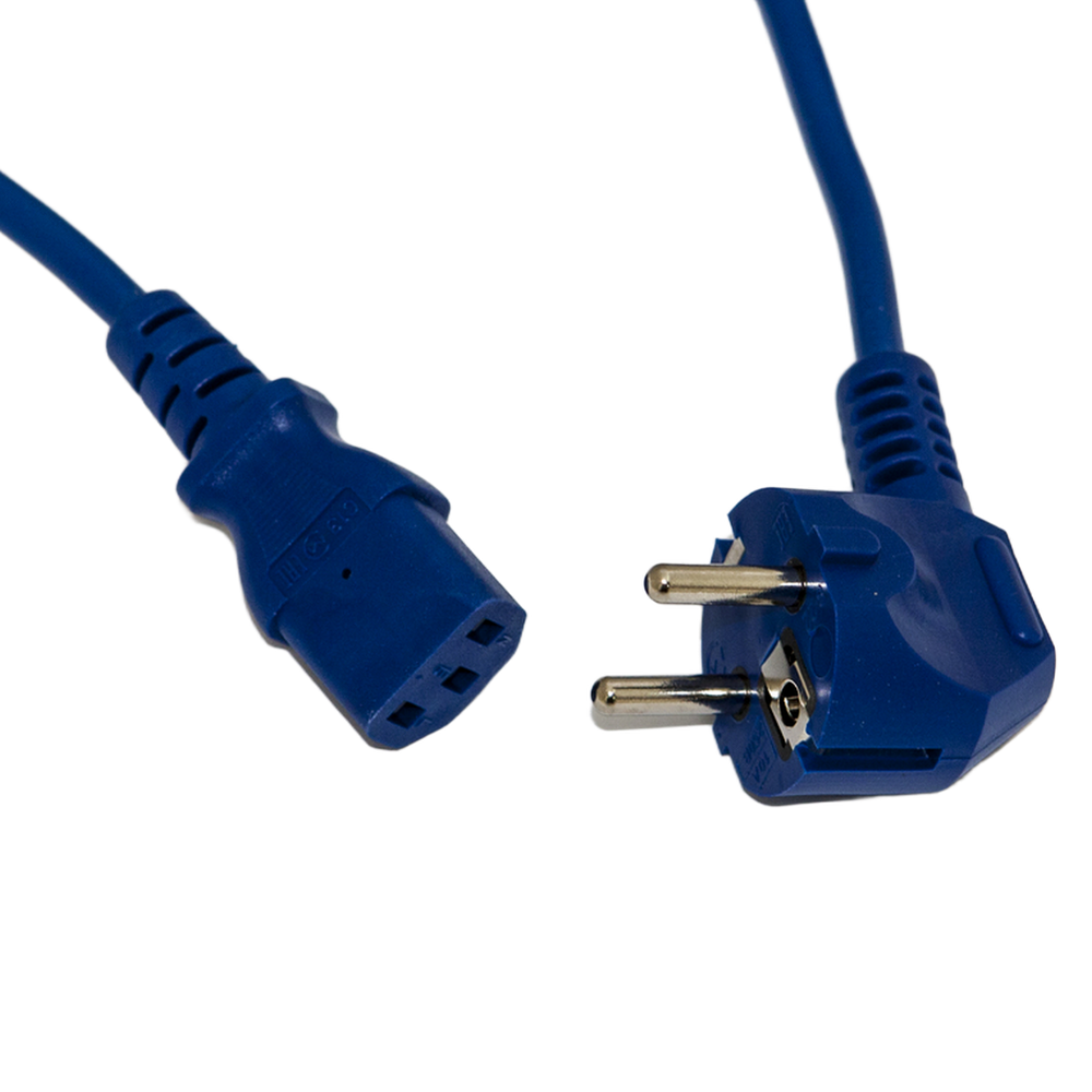 Кабель питания Hyperline PWC-IEC13-SHM-5.0-BL, Schuko-C13, 5 м, синий