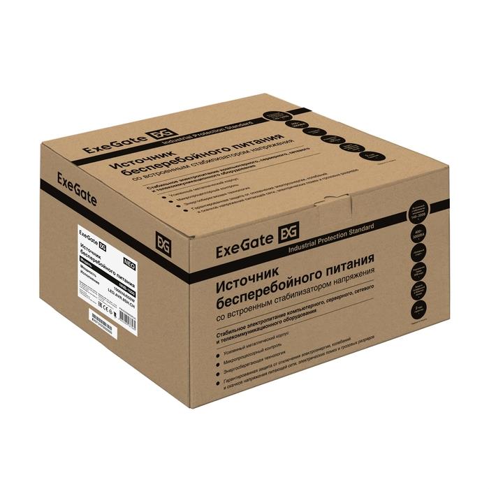 ИБП ExeGate NEO NNB-1000.LED.AVR.8SH.CH, 1000 ВА/650 Вт, AVR, 8×Schuko, 4×USB