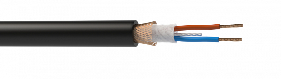 Кабель Wize WMX24100FP, DMX-AES, 24 AWG, 0,23 мм², 110 Ом, экран, 100 м, чёрный