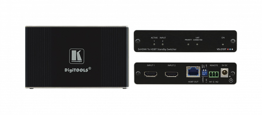 Коммутатор Kramer 20-80498090, 2×1 HDMI, HDBaseT, 4K60