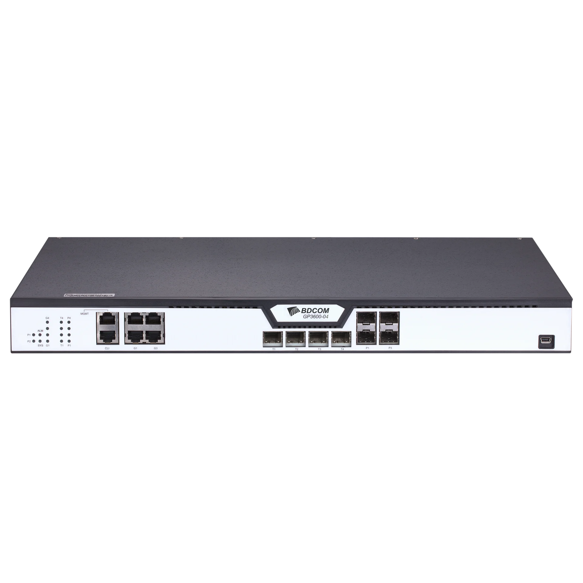 OLT BDCOM GP3600-04L-2AC, GPON, 4×PON, 4×SFP, 4×SFP+, 1U