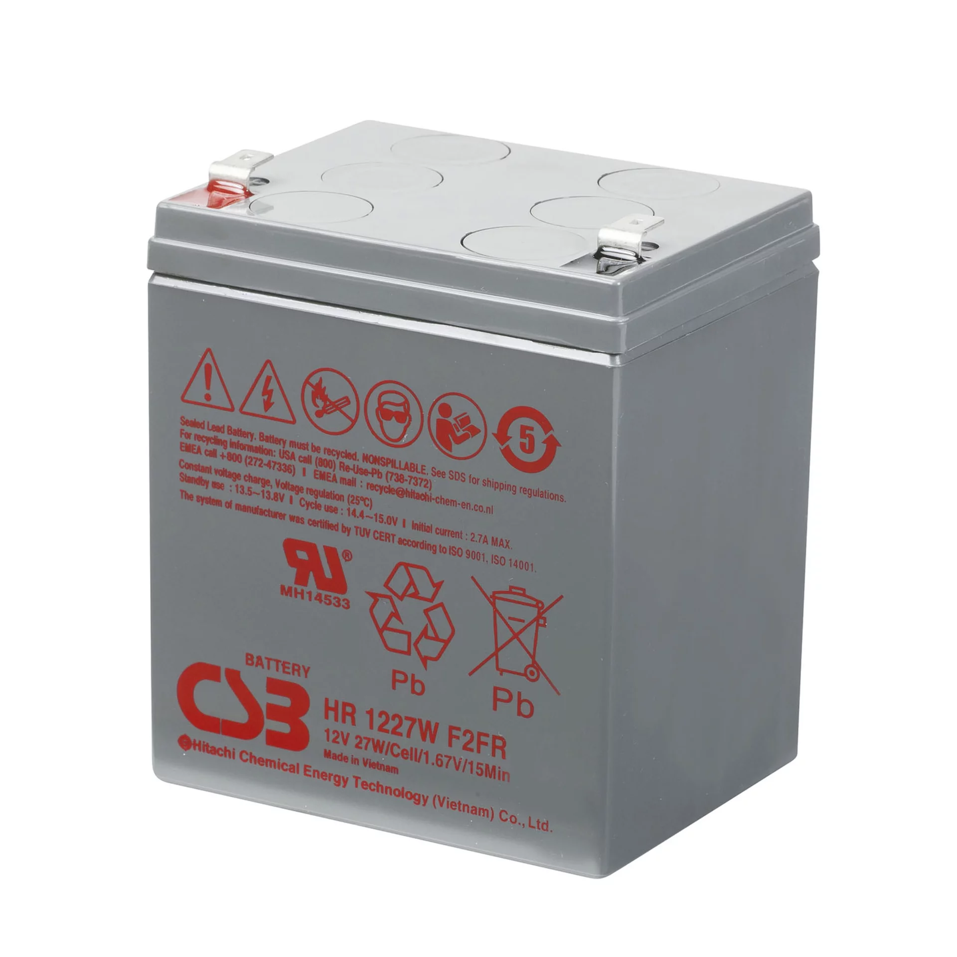 Аккумулятор для ИБП CSB HR1227W, 12В, 7.5Ач
